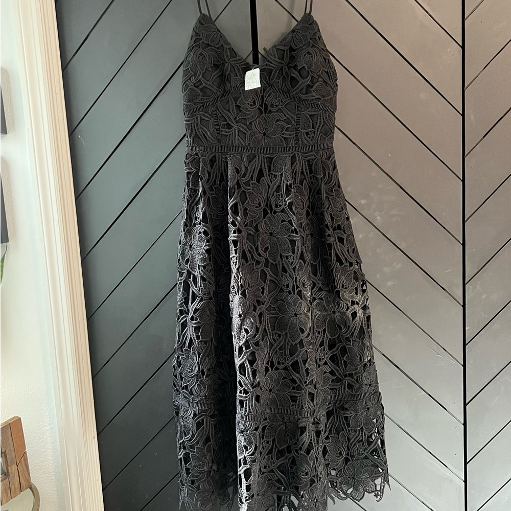 Free People Black Crochet Lace Dress